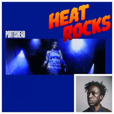 A portrait of Saul Williams over the album art for Portishead's "Dummy"
