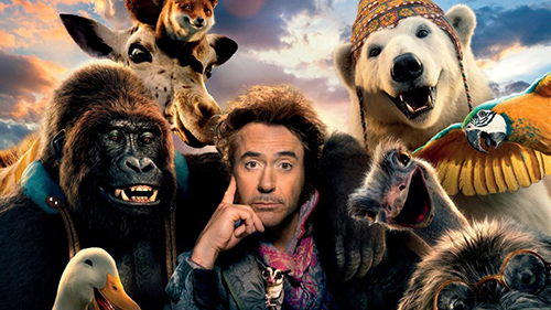 The poster of the movie 'Dolittle' with Robert Downey Jr. and animals
