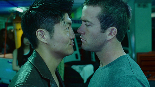A still from 'The Fast and the Furious: Tokyo Drift' (2006). Brian Tee and Lucas Black are getting in each other's faces