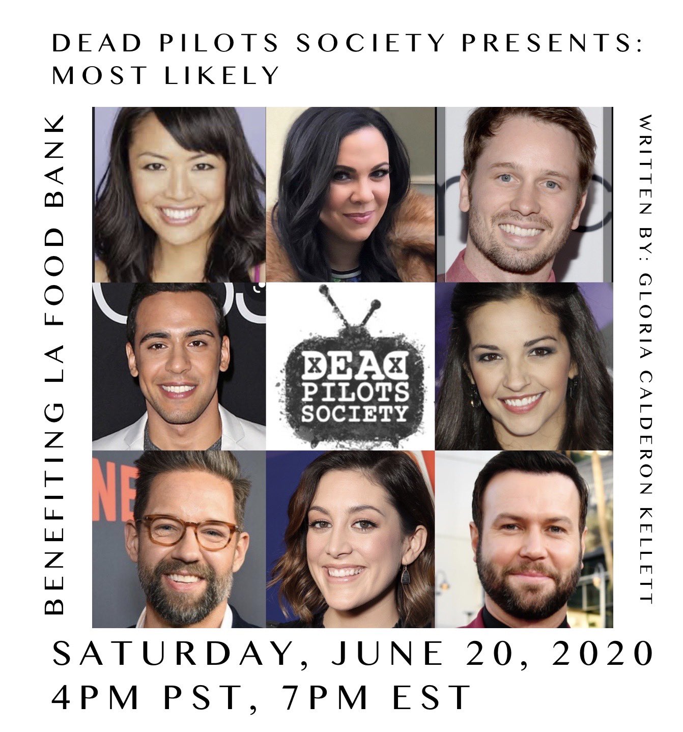 Dead Pilots Society flyer with cast photos