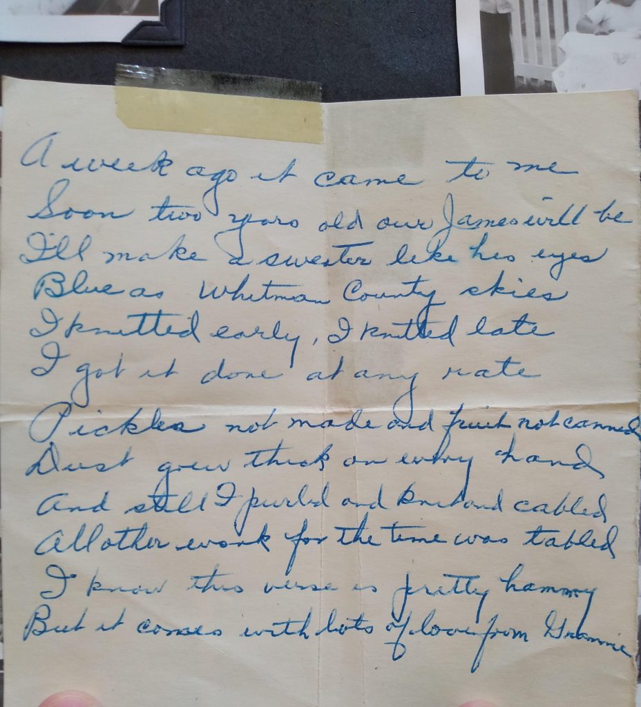 an old hand-written note that reads: 