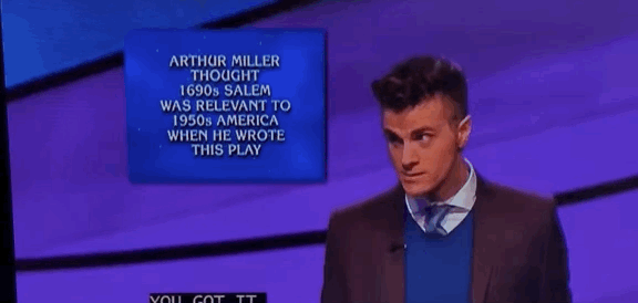 Louis Virtel on Jeopardy snapping after getting the Daily Double correct.