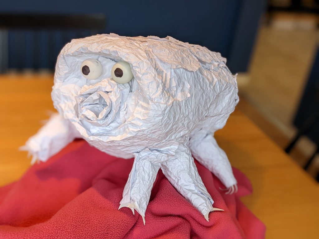 Paper sculpted tardigrade