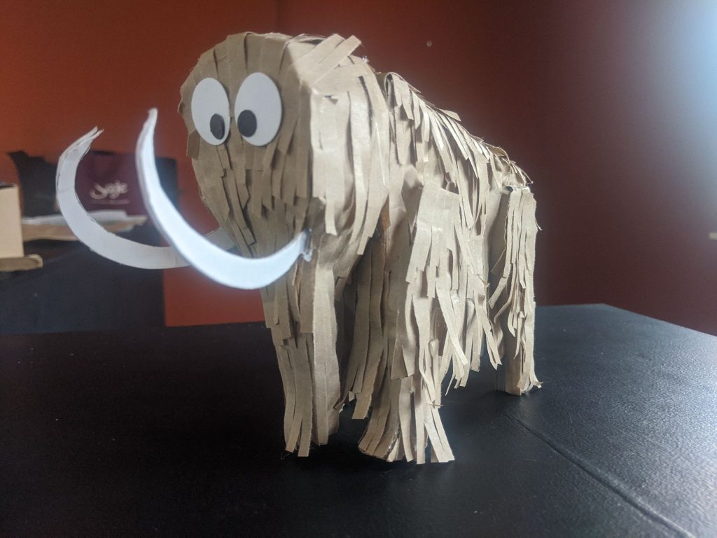 Paper sculpted Wooly Mammoth