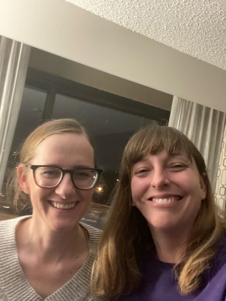 Two smiling women taking a selfie