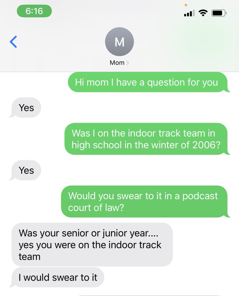 A text conversation
