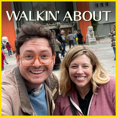 Allan McLeod and Katherine Spiers smile at the camera in front of TCL Chinese Theatre.