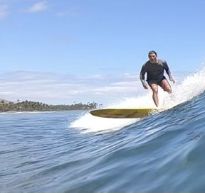 A man surfing