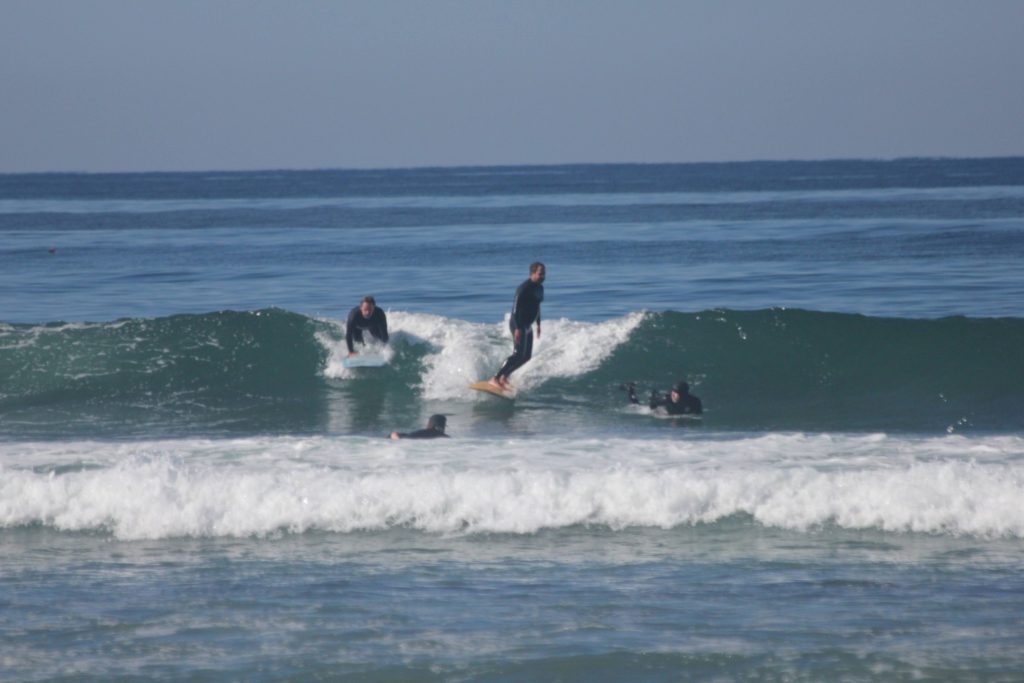 A man surfing