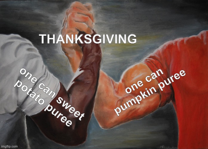 The epic handshake meme with the words, 