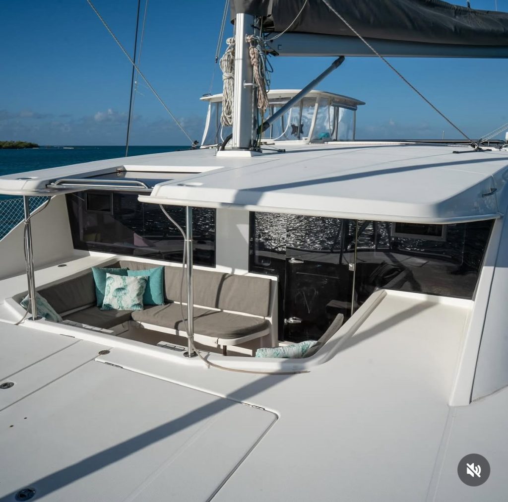 a catamaran on the water